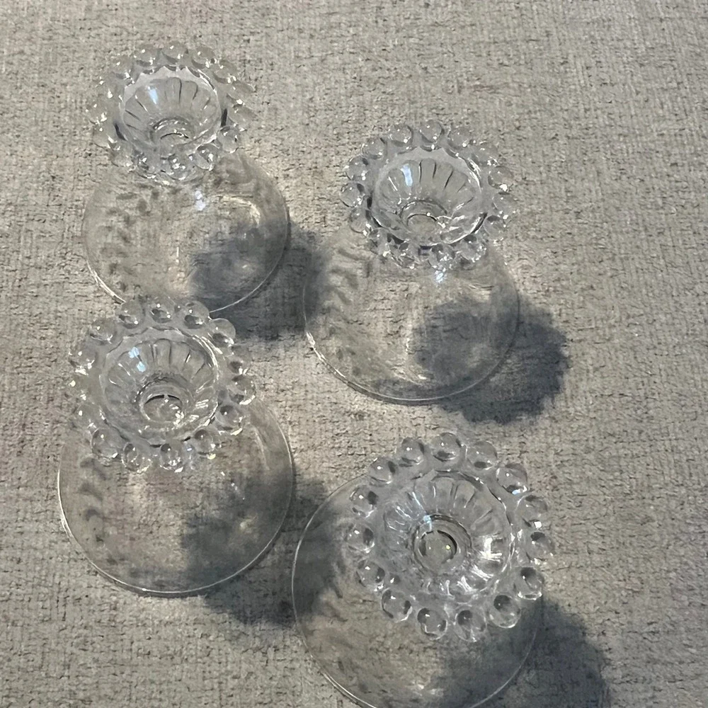 Vintage Anchor Hocking Boopie Glass Etched Laurel Leaf Coupe Martini Set of 4